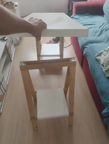 Mesa Cavalete Para Decoração Pintado Branco 