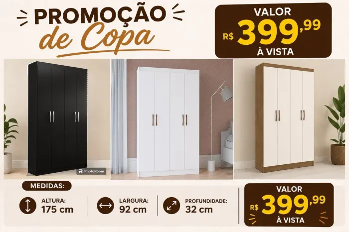 Promoção guarda-roupa solteiro