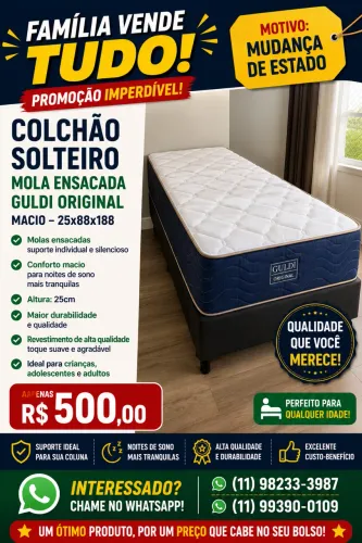 Colchão Solteiro Ensacado Guldi