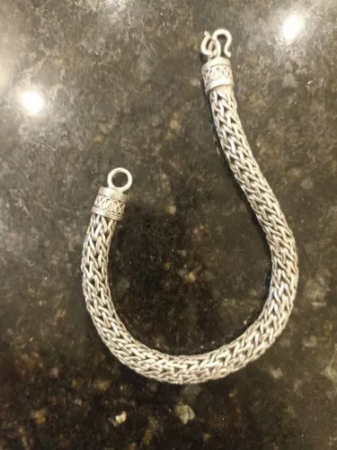 Pulseira de prata grossa raridade