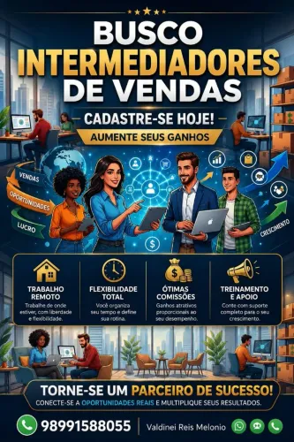 ? OPORTUNIDADE DE PARCERIA COMERCIAL - VENDAS POR COMISSÃO