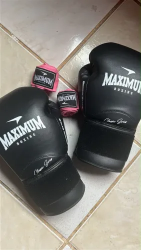 luva de box/muay thai MAXIMUM+bandagem MAXIMUM