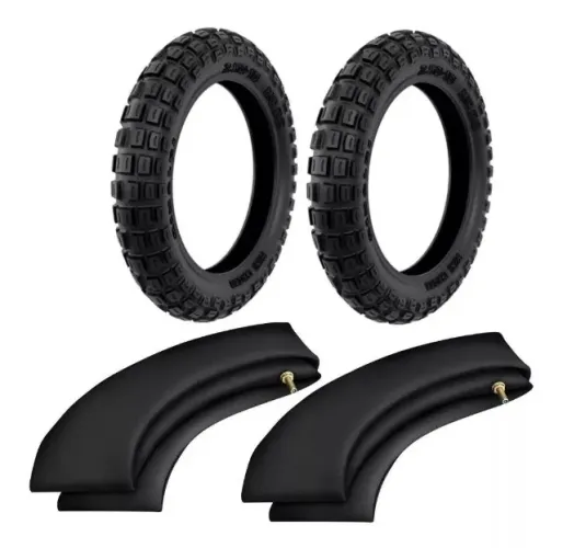 Kit 2 Pneus Mini Moto Cross 250-10 + 2 Camaras