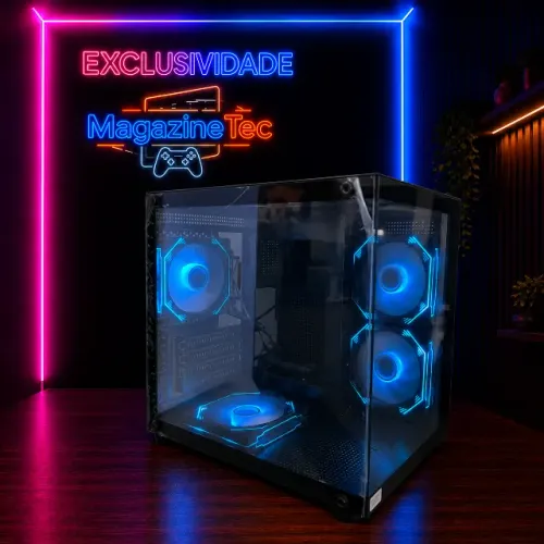 Gabinete Gamer Aquário Hayom Black RGB com 4 Fans NOVO