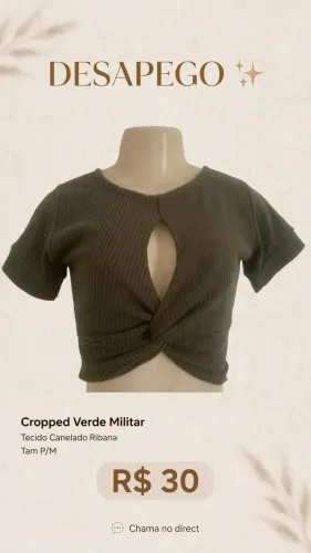 CROPPED VERDE MILITAR COM NOZINHO