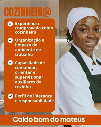 Cozinheira ou cozinheiro 