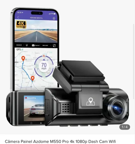 AZDOME M550 PRO 4K ? KIT COMPLETO COM 3 CÂMERAS + ESTACIONAMENTO
