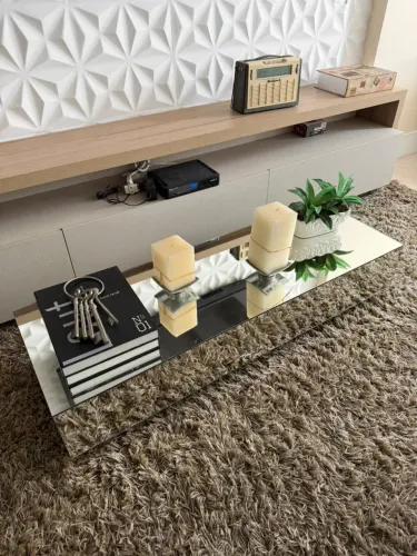 Mesa de centro de vidro
