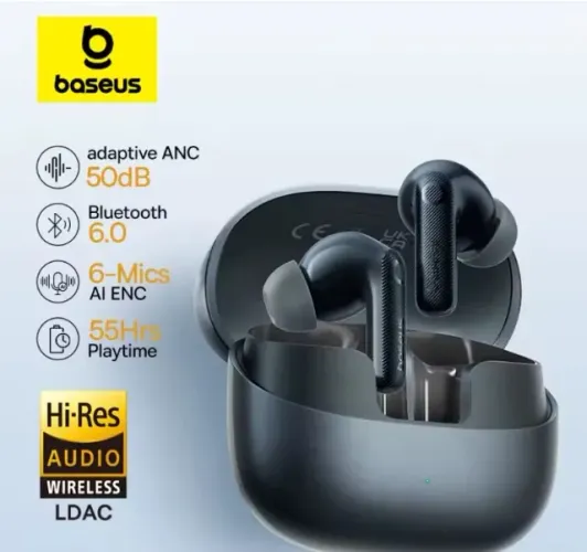 Fone Bluetooth 6.0 Baseus EP10 Pro ANC 50db Audio Hi-Res LDAC