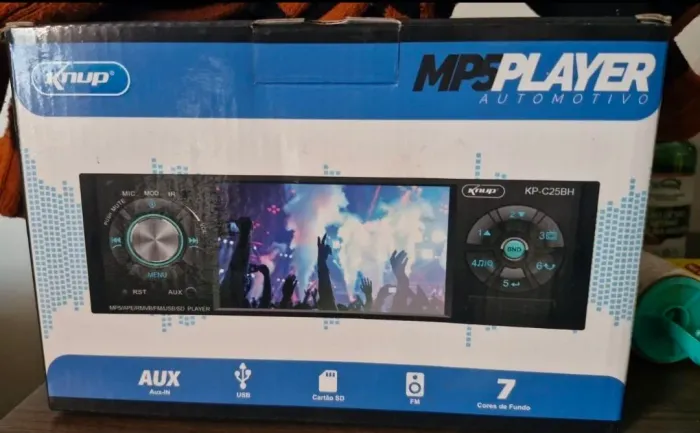 Som automotivo Knup MP5 Tela Display 4.1"