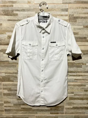 Camisa de botão branca Dkny jeans p