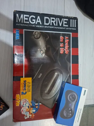 Mega Drive 3 completo na Caixa + Controle M30 8bitdo na caixa + 1 cartucho original
