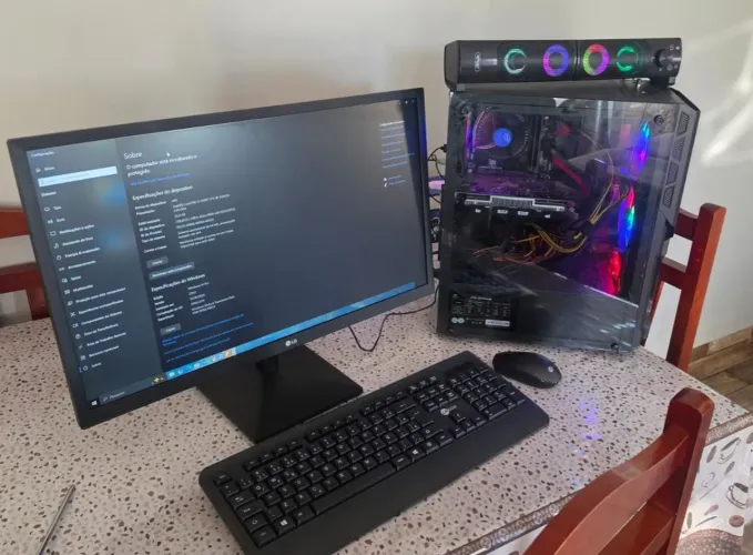Pc Gamer - processador I3 9100F, 3.60GHZ, 32 GB RAM, 360GB SSD, placa de vídeo GTX1050TI