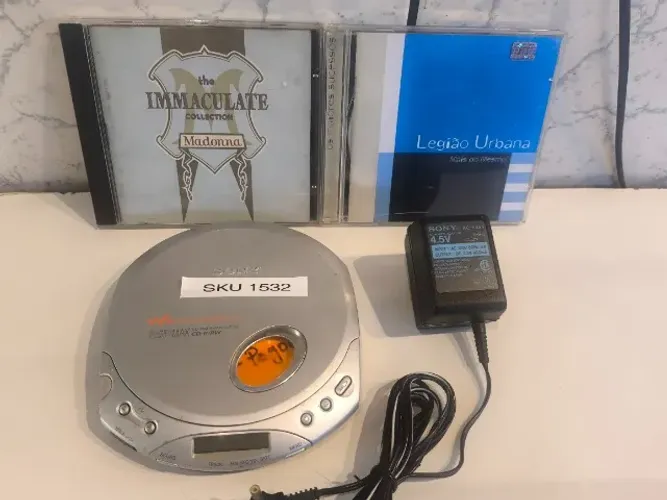 Discman Sony Walkman D-E340 com a tecnologia ESP MAX  + 2 CDS DE BRINDE MADONA E LEGIÃO