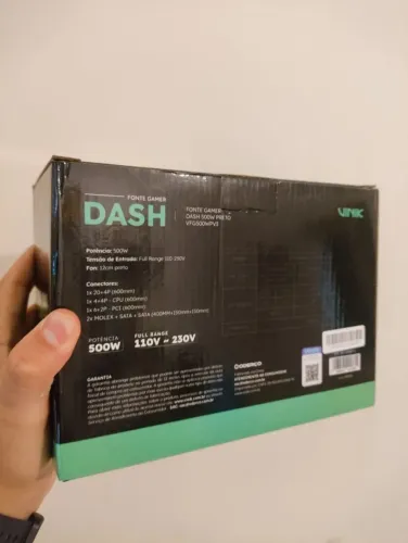 Fonte Gamer Vinik Dash 500W Preta ATX 110V-230V