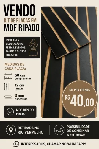 Placas P/ painel ripado CONTÉM 28 PEÇAS (preto)