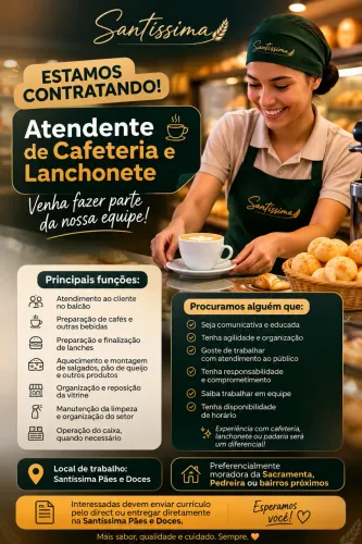 Atendente Padaria e Lanchonete