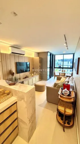Apartamento duplex na beira-mar de Muro Alto com: 116m², 2 suítes, mobiliado e piscina pri