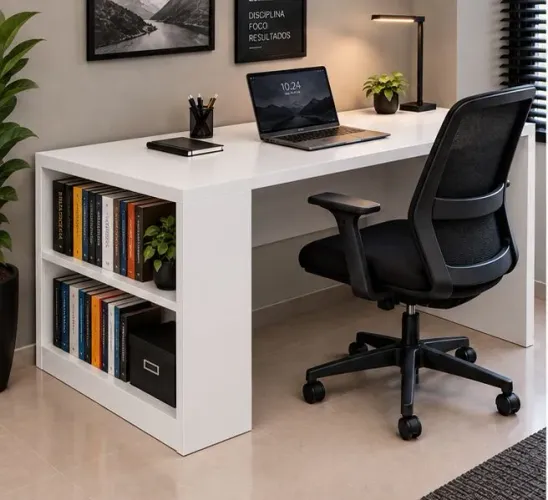 Mesa de estudo em MDF Branco