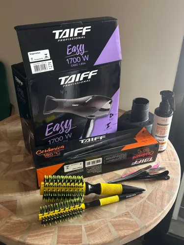 Kit Taiff Profissional Quase Novo | Secador + Chapinha + Difusor + Escovas