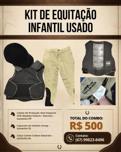 Kit de equitação infantil