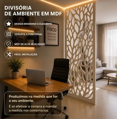 DIVISÓRIA DE AMBIENTE EM MDF 
