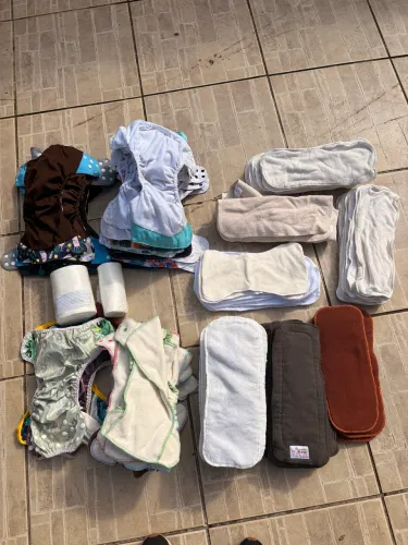 Kit fraldas ecológicas de pano pouco usadas