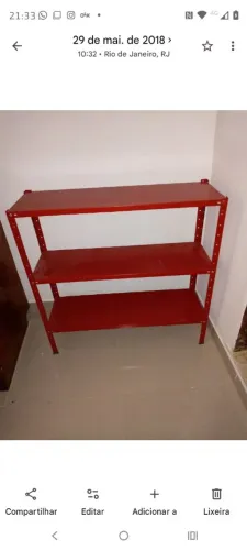 Estante de aço vermelha