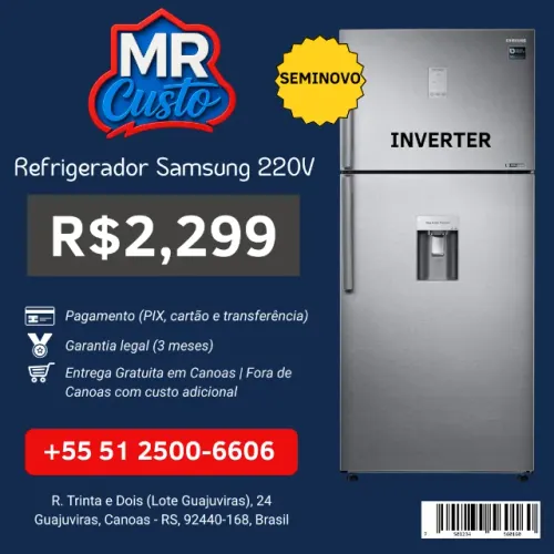 Geladeira Samsung Seminova | Revisada e Testada, com Garantia e Frete Grátis | MR Custo