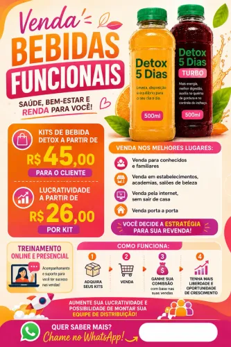 OPORTUNIDADE DE REVENDA - BEBIDAS FUNCIONAIS