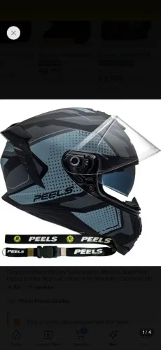 Capacete Peels Oculos Solar Interno Preto Fosco N° 59/60