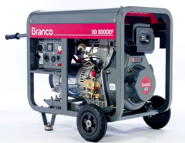 Gerador 7,5 kva Diesel Monofásico Part. Elétrica BD-8000 EF 220/110V - BRANCO