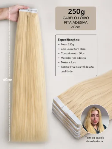 Cabelo brasileiro do Sul - 250G fita adesiva