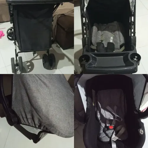 Carrinho de bebê e bebê conforto 