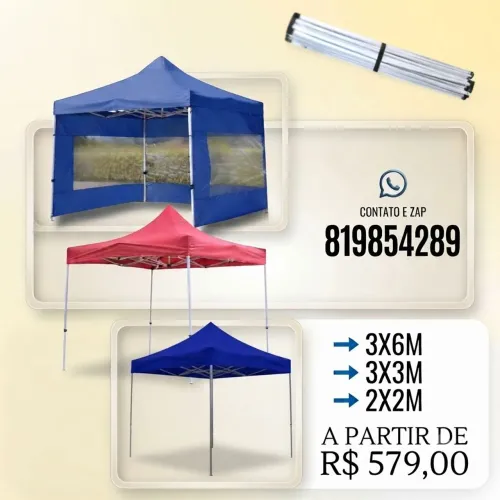 Tenda extra forte com e sem as laterais