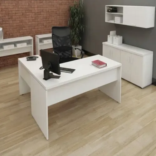 Mesa De Escritório Em L 150x150 Tampo 40mm Diretor Pronta Entrega!Kit Mesa Em L Com Cadeir