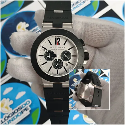 RELÓGIO BVLGARI ALUMINIUM CHNOGRAPH FUNDO BRANCO 