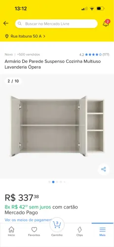 Armário De Parede Suspenso Cozinha Multiuso Lavanderia Ópera