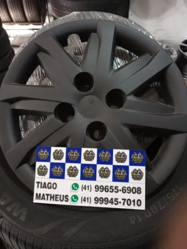 Calotas aro 14 preto fosco novas Para rodas 4 furos