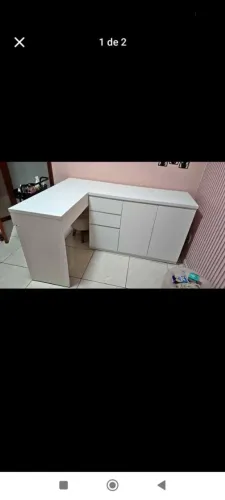 Escrivaninha MDF Branca 