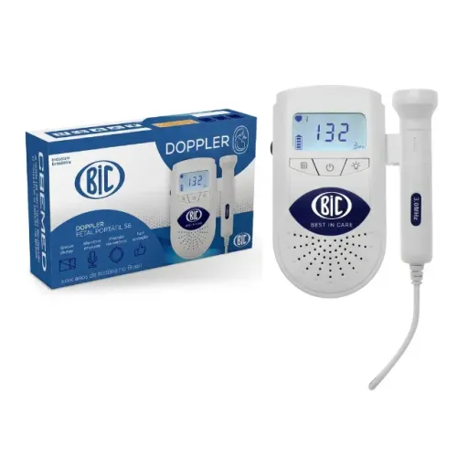 Doppler Fetal Portátil BIC S6 3 MHz com Display Digital + Gel de ultrassom