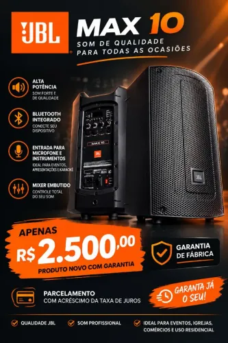 Caixa Ativa - JBL MAX 10 - PRODUTO NOVO.