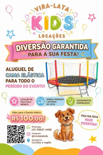 Locação de cama elástica a partir de R$ 100,00