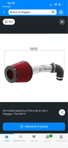 Filtro de ar esportivo civic g7