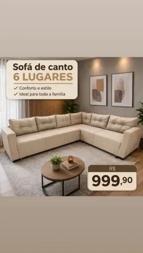 SOFÁ DE CANTO, 6 Lugares, PREÇO de FÁBRICA! Espaçoso
