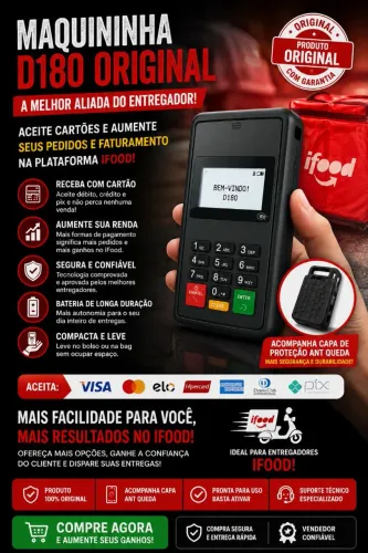 Maquininha de Cartão D180 Entregador