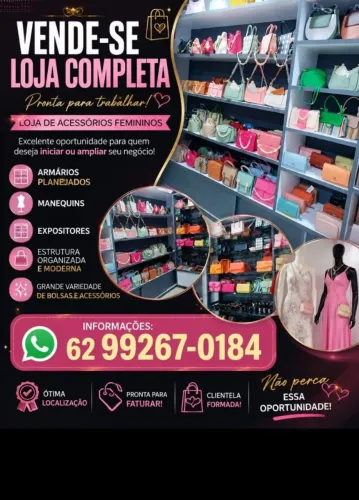 Loja de bolsas e acessórios a venda , estrutura moderna pronta pra começar a trabalhar. 