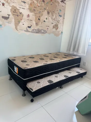 Cama box solteiro com cama auxiliar