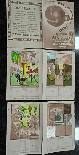 Suplemento do Álbum Pé de Ouro 1962 com 54 figurinhas