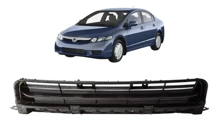 Grade Inferior Parachoque Dianteiro Civic 2009 A 2011 Preto